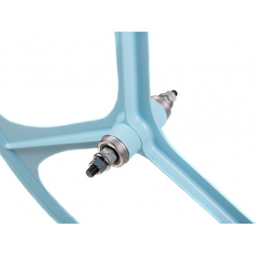 Hemelsblauw 3-spaaks spaakwiel