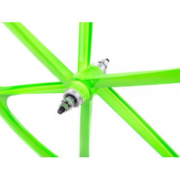 6-spaaks neongroen spaakwiel
