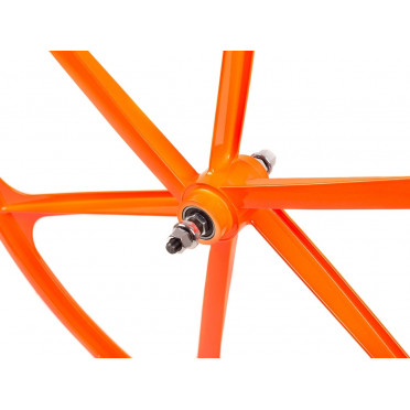 6-spaaks neon oranje spaakwiel