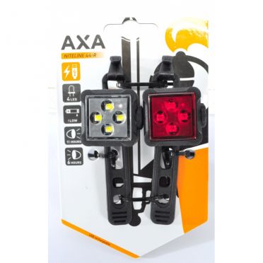 AXA Nite Line 44-R 4 LED-fietsverlichtingsset voor en achter