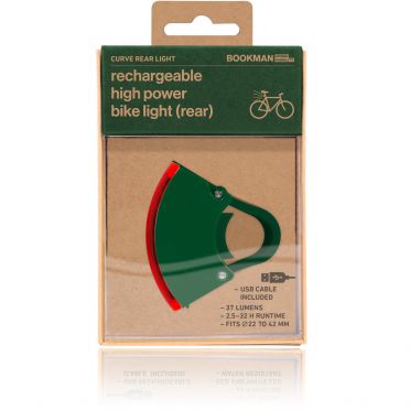 Bookman CURVE USB-achterlicht voor de fiets