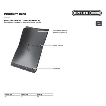 A3-vak voor Ortlieb Messenger-tas