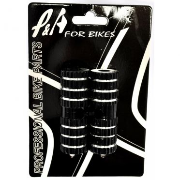 Paar aluminium M10 voetsteunen zwart