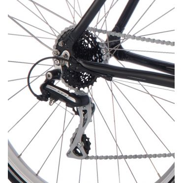 Stalhasten hybride dames zwarte fiets