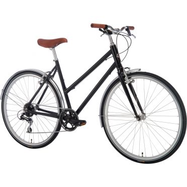 Stalhasten hybride dames zwarte fiets