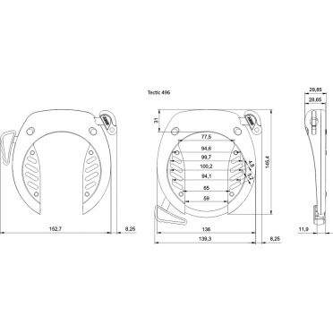 Abus Tectic 496 NR fietsframeslot met sleutel