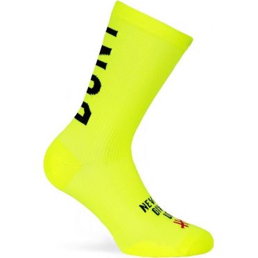 Paar Pacific & Co fietssokken - Don't Quit - Geel