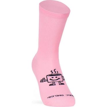 Paar Pacific & Co fietssokken - Coffee club - Roze