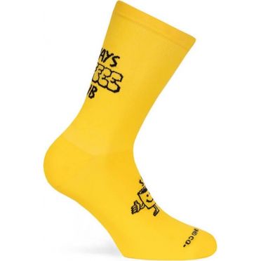 Paar Pacific & Co fietssokken - Coffee club - Geel