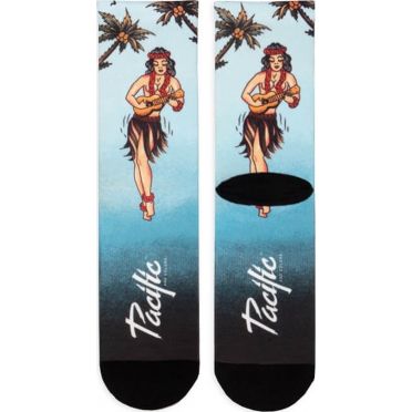 Paar Pacific & Co fietssokken - Hula girl - Blauw