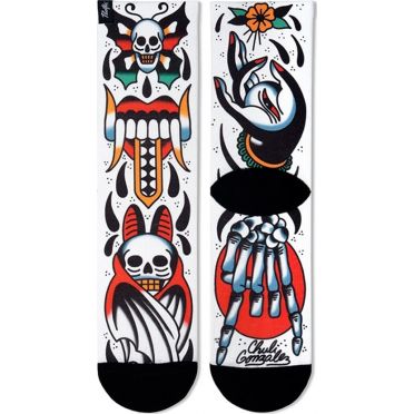 Paar Pacific & Co fietssokken - Skull van Chuli Gonzalez