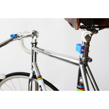 Paar blauwe Bookman fietslampen