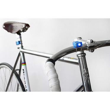 Paar blauwe Bookman fietslampen