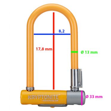 Kryptonite Kryptolok Series 2 Mini 7 U Fietsslot - Oranje