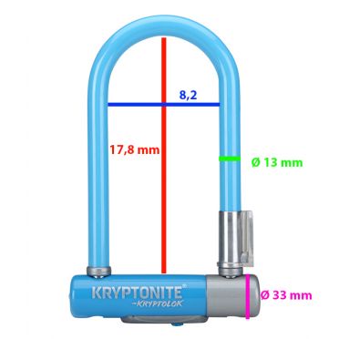 Kryptonite Kryptolok Series 2 Mini 7 U Fietsslot - Blauw
