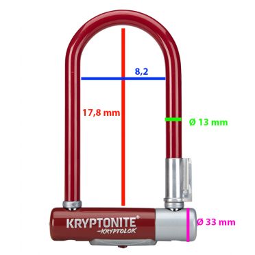 Kryptonite Kryptolok Series 2 Mini 7 U fietsslot - Merlot