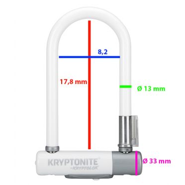 Kryptonite Kryptolok Series 2 Mini 7 U Fietsslot - Wit