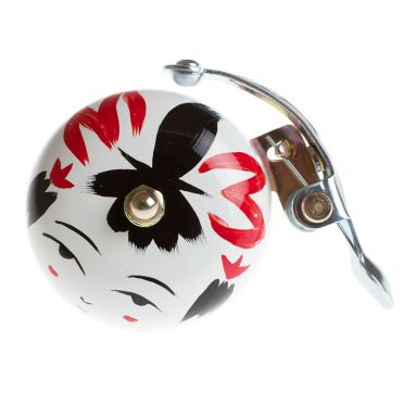 Handbeschilderde Japanse kraanvogel fietsbel