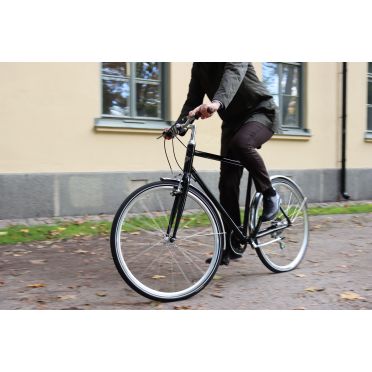 Stalhasten hybride dames zwarte fiets