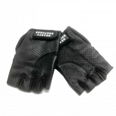 Beastybrothers Full Leather Fietshandschoenen Zwart