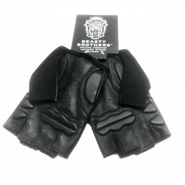 Beastybrothers Full Leather Fietshandschoenen Zwart