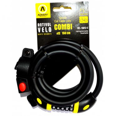 Auvray Combi D12 spiraalslot met code 150 cm