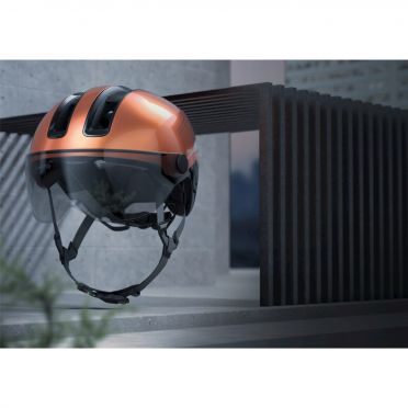 Abus HUD-Y ACE vizier stadsfietshelm met geïntegreerde verlichting