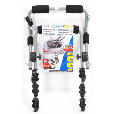 Fietsenrek op achterklep met riemen Mottez Ariane 3 fietsen