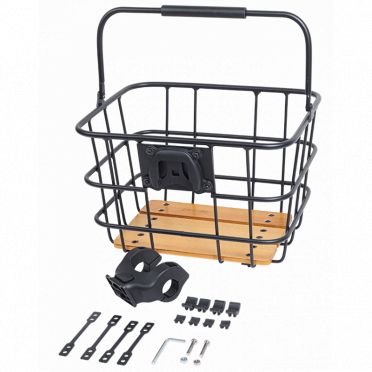 Removable front basket ZEFAL classic wood and aluminum