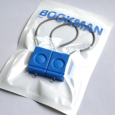 Paar blauwe Bookman fietslampen