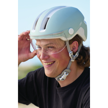 Abus HUD-Y ACE vizier stadsfietshelm met geïntegreerde verlichting