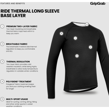 GripGrab RIDE thermisch fietsondershirt met lange mouwen