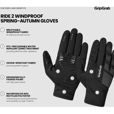 RIDE 2 winddichte fietshandschoenen lente-herfst