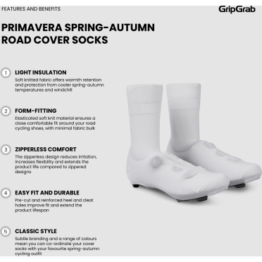 GripGrab Primavera fietsoverschoensokken