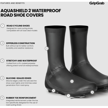 GripGrab AquaShield 2 waterdichte racefietsoverschoenen