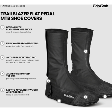 GripGrab TrailBlazer MTB-schoenovertrek met plat pedaal