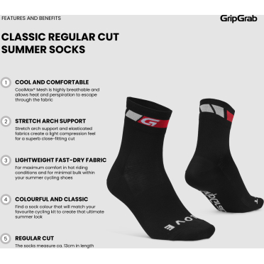 GripGrab Klassieke zomerfietssokken