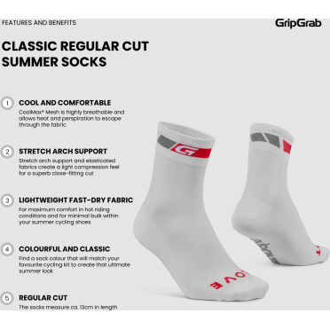 GripGrab Klassieke zomerfietssokken