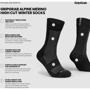 GripGrab Alpine hoge merino winterfietssokken