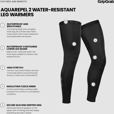 GripGrab AquaRepel 2 waterafstotende fietslegging