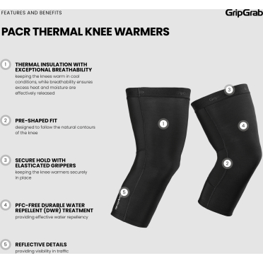 GripGrab PACR thermische fietskniebeschermers