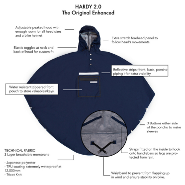 De People's Poncho 3.0 waterdichte fietsponcho