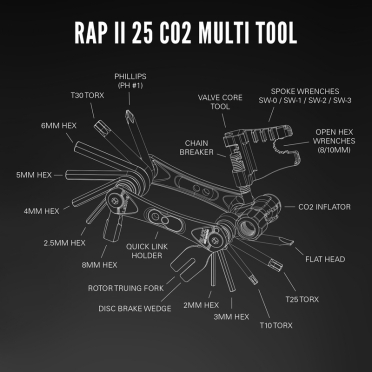 Lezyne RAP II-25 CO2 fietsmultitool