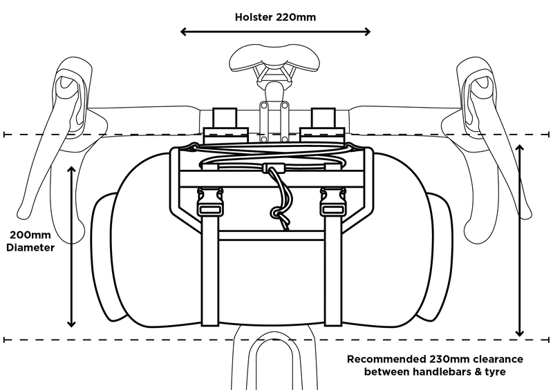 Guide des tailles sacoche de guidon Restrap Bar Bag